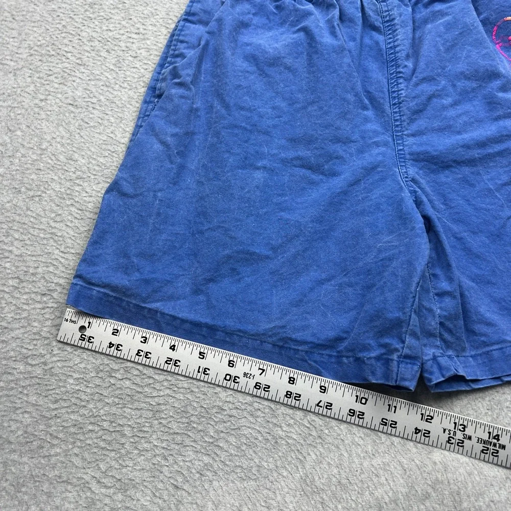 VTG Jimmy'Z Shorts Mens Medium Blue Neon Graphic Skater Surf Elastic Waist Beach
